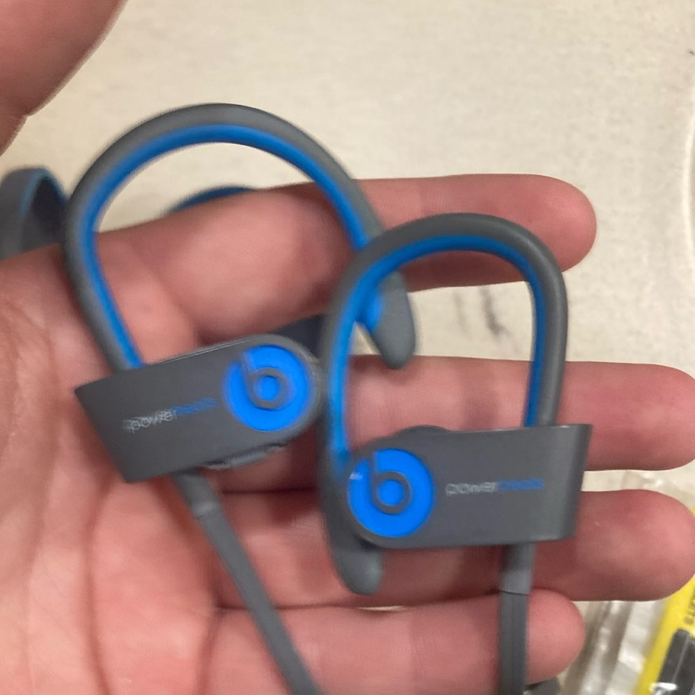 Beats by Dre Powerbeats Gray and Blue Headphones